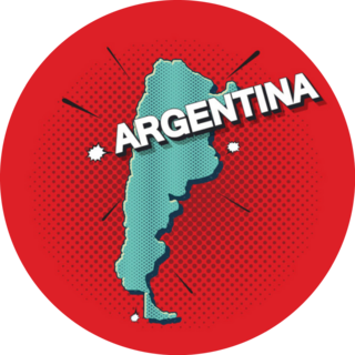 Pop Art Map Of Argentina Sticker