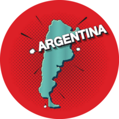 Pop Art Map Of Argentina Sticker