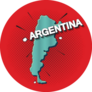 Pop Art Map Of Argentina Sticker