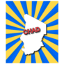Pop Art Map Of Chad Sticker