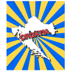 Pop Art Map Of Croatia Sticker