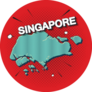 Pop Art Map Singapore Sticker