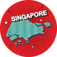 Pop Art Map Singapore Sticker