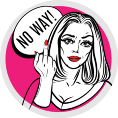 Pop Art Poster No Way! Middle Finger Sticker