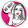 Pop Art Poster No Way! Middle Finger Sticker
