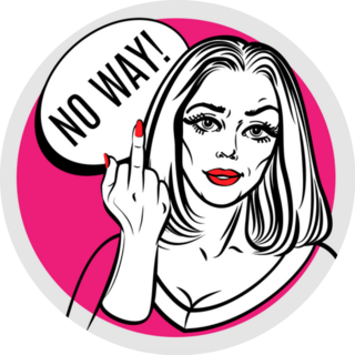 Pop Art Poster No Way! Middle Finger Sticker
