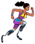 Pop Art Retro Leg Prostheses Track Athlete Illustration Sticker
