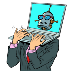 Pop Art Robot Laptop Sticker