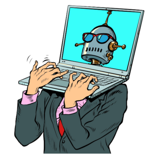 Pop Art Robot Laptop Sticker