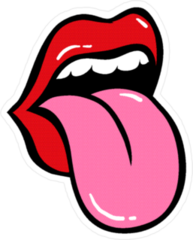 Pop Art Speaking Red Lips Licking Sticker