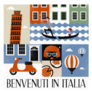 Pop Art Style Italy Travel Sticker