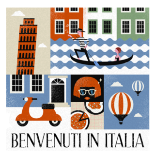Pop Art Style Italy Travel Sticker