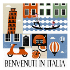 Pop Art Style Italy Travel Sticker