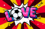 Pop Art Style Love Soccer Sticker