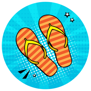 Pop Art Summer Flip Flops Sticker