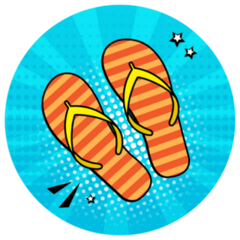 Pop Art Summer Flip Flops Sticker