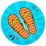Pop Art Summer Flip Flops Sticker