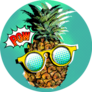 Pop Art Summer Pineapple With Glasses Sticker
