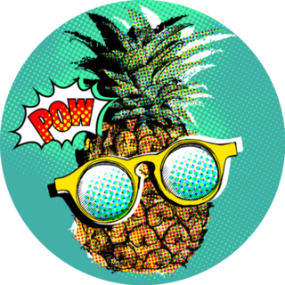 Pop Art Summer Pineapple With Glasses Sticker