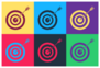 Pop Art Target With Arrow And Target Archery Icon Sticker