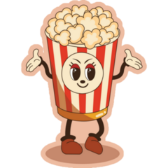 Popcorn Groovy Fast Food Sticker