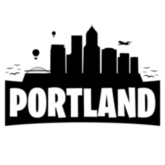 Portland Oregon City Skyline Silhouette Sticker