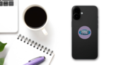 Portland Oregon Illustration Sticker on a Phone (New) example