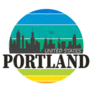 Portland Oregon Skyline Illustration Sticker