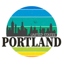 Portland Oregon Skyline Illustration Sticker