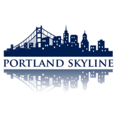 Portland Oregon Skyline Silhouette Illustration Sticker