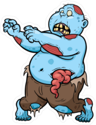 Portly Cartoon Zombie Sticker
