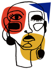 Portrait A Woman With Earring In Modern Abstract Artistry Sticker