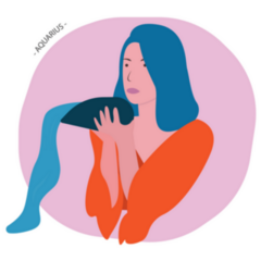 Portrait Character Of The Zodiac Sign Aquarius Sticker