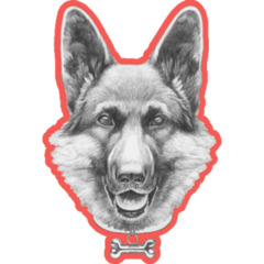 Portrait German Shepherd Sticker