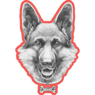 Portrait German Shepherd Sticker