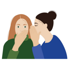 Portrait Image Of Whispering Into An Ear Sticker