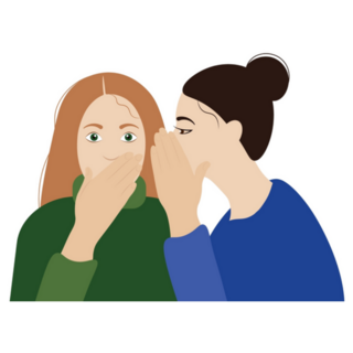 Portrait Image Of Whispering Into An Ear Sticker