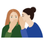 Portrait Image Of Whispering Into An Ear Sticker