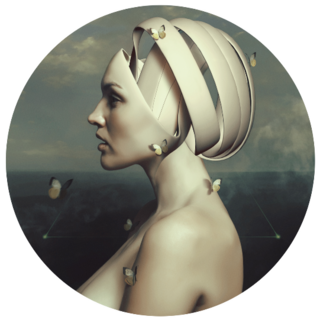 Portrait Of A Beautiful Girl Robot Sticker