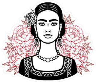 Portrait of a Beautiful Mexican Girl Sticker
