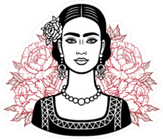 Portrait of a Beautiful Mexican Girl Sticker