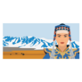 Portrait Of A Beautiful Mongol Woman Sticker