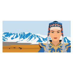 Portrait Of A Beautiful Mongol Woman Sticker