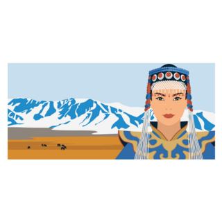 Portrait Of A Beautiful Mongol Woman Sticker