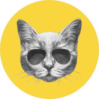 Portrait Of A Cat With Sunglasses Sticker