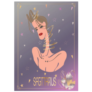 Portrait Of A Fantasy Girl Representing Sagittarius Sticker 