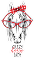 Portrait Of A Horse In A Red Polka Dot Headband Sticker