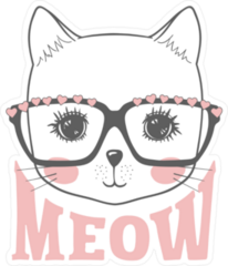 Portrait Of A Little Kitty With Glasses Sticker