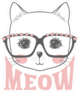 Portrait Of A Little Kitty With Glasses Sticker