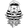 Portrait Of A Walrus Marine Captain Sticker